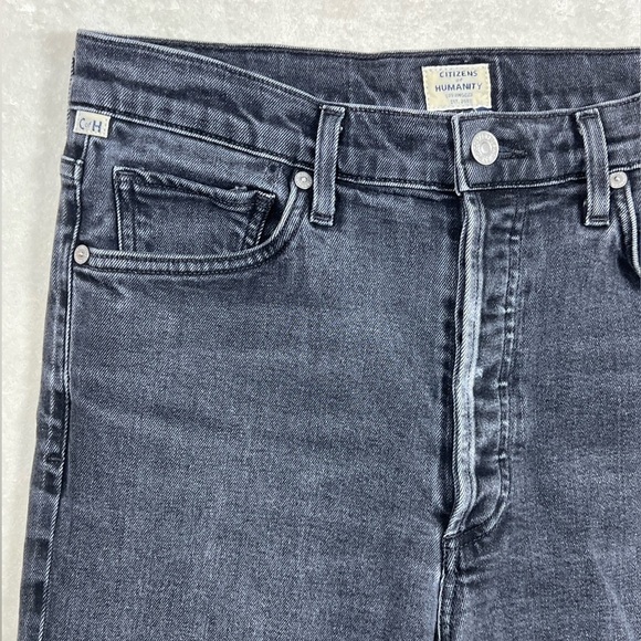 Citizen of Humanity 30 Premium Vintage Black Distressed Olivia High Rise Jean - Picture 2 of 14
